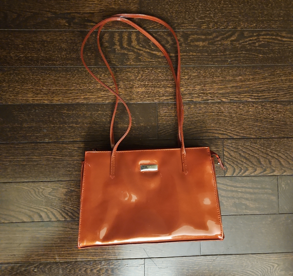 Elegant Rust Faux Leather Tote Bag